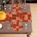 XCHI Spooky Orange and Black Spider Web Halloween Round Placemats Set of 4 Table Mats for Party Home Kitchen Dining Table Decorations 14x14 Inch