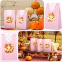 Teenyyou 36 Sets Little Pumpkin Baby Shower Favors 36 Pcs Thanks for Poppin' by to Celebrate Paper Popcorn Bags for Party with 36 Clothes Popcorn Stickers Engaged Container Baby Shower Bags(Pink)