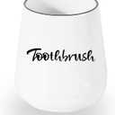LEETOYI Porcelain Toothbrush Holder for Bathroom Vanity and Countertop, Brushing Holder Easy to Clean (White)