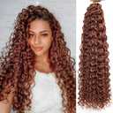 QRHSUKA GoGo Curl Crochet Hair for Black Women Water Wave Curly Crochet Hair Deep Wave Beach Curl Crochet Synthetic Hair Extensions (22 inch(Pack of 6), 350)