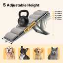Veehoo Dog Ramp for Bed Couch Height Adjustable from 17" to 23", Foldable Stairs for Dogs to Get on Bed 17" Extra Wide, Portable Pet Doggie Steps Indoor with Non Slip Pad, Support up to 150 lbs