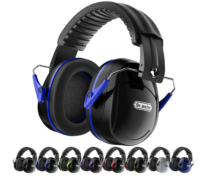 Noise Cancelling Headphones for Kids: SNR27.4 Kids Ear Protection Earmuffs with Adjustable Headband, Ear Muffs for Noise Reduction in Monster Jam, Concert, Firework, Mowing, Autism Sensory (Black/Blue)