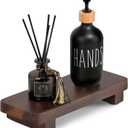 Acacia Wood Pedestal Soap Stand 9.8x4 Inches, 100% Solid Wood Riser, Candle Plant Holder, Soap Dish Holder Decor, Display Tray for Kitchen Bathroom Counter Sink Farmhouse Decor (Dark Brown)