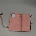 Defencase for iPhone 15 Pro Max Magnetic Wallet Case Compatible with Magsafe with RFID Blocking Zipper Strap Card Holder for Women, PU Leather Detachable Case for iPhone 15 Pro Max (6.7"), Rose Pink