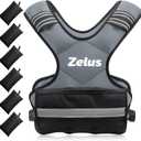 ZELUS Weighted Vest for Men and Women | 4-10lb/11-20lb/20-32lb Vest with 6 Ironsand Weights for Home Workouts | Adjustable Body Weight Vest Exercise Set for Cardio and Strength Training (Gray)