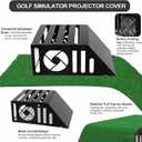 Golf Simulator Projector Enclosure - Floor Mounted with Cooling Fan, Durable Steel Frame, Clear Viewing Panel & Turf Top for Home Indoor Golf Sim Protection