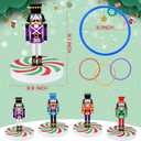 Vicenpal Christmas Ring Toss Game Set, Christmas Party Games for Adults, Family, Xmas Wooden Ring Toss with 4 Rings Candy Cane Snowman Santa Claus Nutcracker Fun Games Gifts