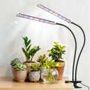 Grow Light for Indoor Plants, 120 LEDs Full Spectrum 5700K Plant Lamp with Red Blue White Light, 5-Level Dimmable, 4/8/12H Timer, Adjustable Clamp Stand(Dual Head)