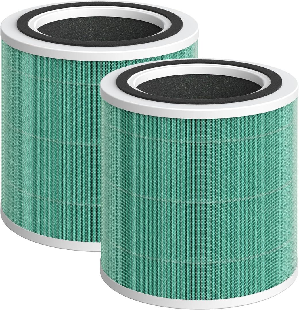 2 Packs AC400 Replacement Filter Compatible with Purivortex AC400 Air Cleaner Purifier, Toxin Absorber H13 True HEPA Filter, Green