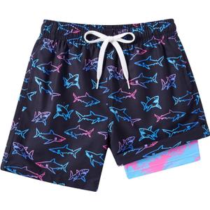 Boys Swim Trunks with Compression Liner Swimming Shorts Quick Dry Bathing Suit for 7-20 Years
