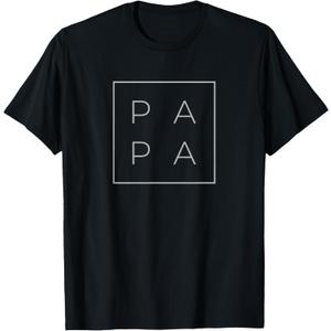 PAPA Square - Father's Day Gift For Dad, Papa, Grandpa T-Shirt (Black) XL 