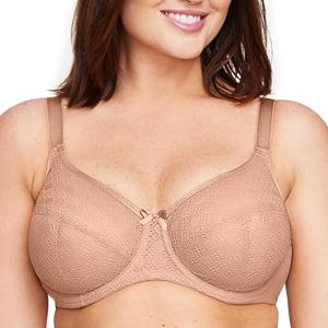 Full Figure Plus Size Lace Comfort Wonderwire Bra Underwire #9855 Cappuccino 40 DD