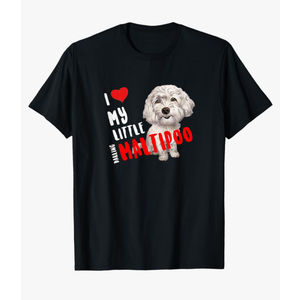 I Love My Little Darling Maltipoo Dog Funny Cute Red Heart T-Shirt for Men Women M