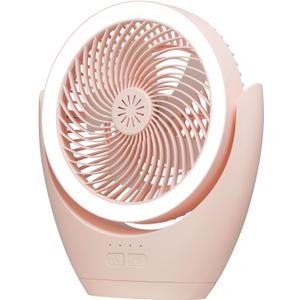 Rechargeable Desk Fan for Bedroom, 12000mAh Battery Operated Outdoor Portable Camping Fan with Light, 3 Speed Adjustment Desk Fans Small Quiet for Office Home