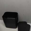 ORGIDOL 6 Pack Black Storage Bins with Lids Stackable Storage Container for Organizing, Black Storage Boxes with Handle for Shelves, Cute Organizer Bins for Craft, Snacks, 9.85x6.9x5.7 inch