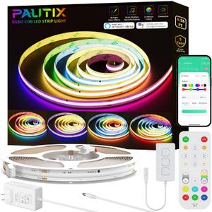 PAUTIX RGB Smart IC COB LED Strip Lights,6.56ft/2m Addressable UL-Listed 24V Chasing Color Flexible Tape Light Multicolor,Work with Alexa/Google Assistant,for Cabinet,TV,Bedroom,Party DIY Decoration