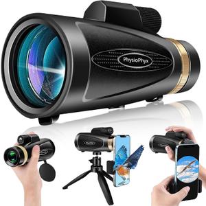 Monocular Telescope for Adults with Tripod & Phone Adapter for Bird Watching and Hiking