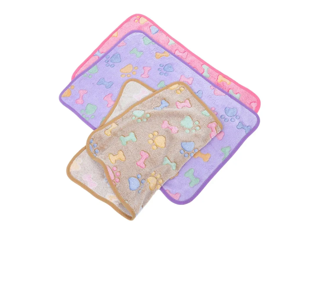 3pcs Cute Dog Cat Blanket Washable Small Blankets for Pet Bed Cozy Fleece Material Warmth Comfort for Puppy Kitten