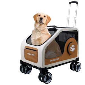 3-1 Dog Stroller for Medium Dogs (Brown)
Collapsible Soft Dog Travel Crate with Metal Frame for Car Travel,Pet stroller with Removable Carrier for Pets Up to 70LBS
