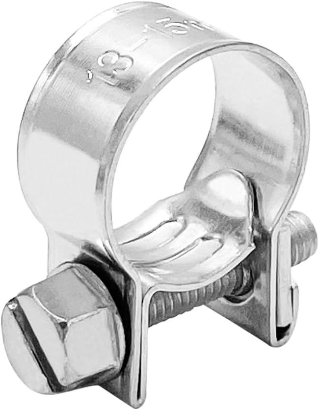 5/16" Mini Fuel Injection Hose Clamps, 20PCS Gas Line Hose Clamp, Adjustable Pipe Hose Clip Tube Clamps for Automotive,Agriculture,Plumbing, 1/2"-9/16" Dia