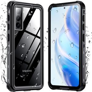 Temdan for Samsung Galaxy S21 Case Waterproof with Built-in Screen Protector 360 Full Body Underwater Case Shockproof Dustproof for Samsung S21 Phone Case Heavy Duty Protective 5G 6.2 Inch Black