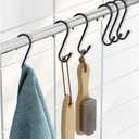 12 Pack 4-1/2 Inch S Hooks, Large Vinyl Coated Closet Hooks Non Slip Heavy Duty for Hanging, Steel Metal Black Rubber Coated for Jeans Plants Clothes Pot Pan Cups Towel
