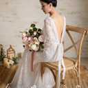Ling's moment Pink Wedding Bouquets for Bride, Dusty Rose Bridal Bouquets for Bride, 15 Inch Free Form Artificial Wedding Flowers Bouquets