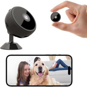 Mini WiFi Hidden Camera, 1080p Wireless Indoor Nanny Cam with Motion Detection, Night Vision & Remote Viewing, Security Camera for Baby, Pet & Home