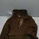 chouyatou Women's Winter Double Breasted Wool Coat Long Sleeve Notch Lapel Midi Long Winter Trench Coat with Belt (X-Large, Brown)