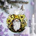 Gnome Ornament, Stained Glass Christmas Decorations, Christmas Ornaments for Tree, Holiday Ornament, Gifts for Gnome Lovers, Holiday Party Gifts, Gift Ideas & Xmas Gift
