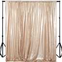 ShinyBeauty Sequence Backdrop Champagne 8FTx10FT Sequin Photo Backdrop Sequin-Backdrop-Curtain Elegant Backdrops 8x10-0827E