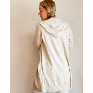 MEROKEETY classic comfy and fashion Size XL White Comfy Cardigan with Hood