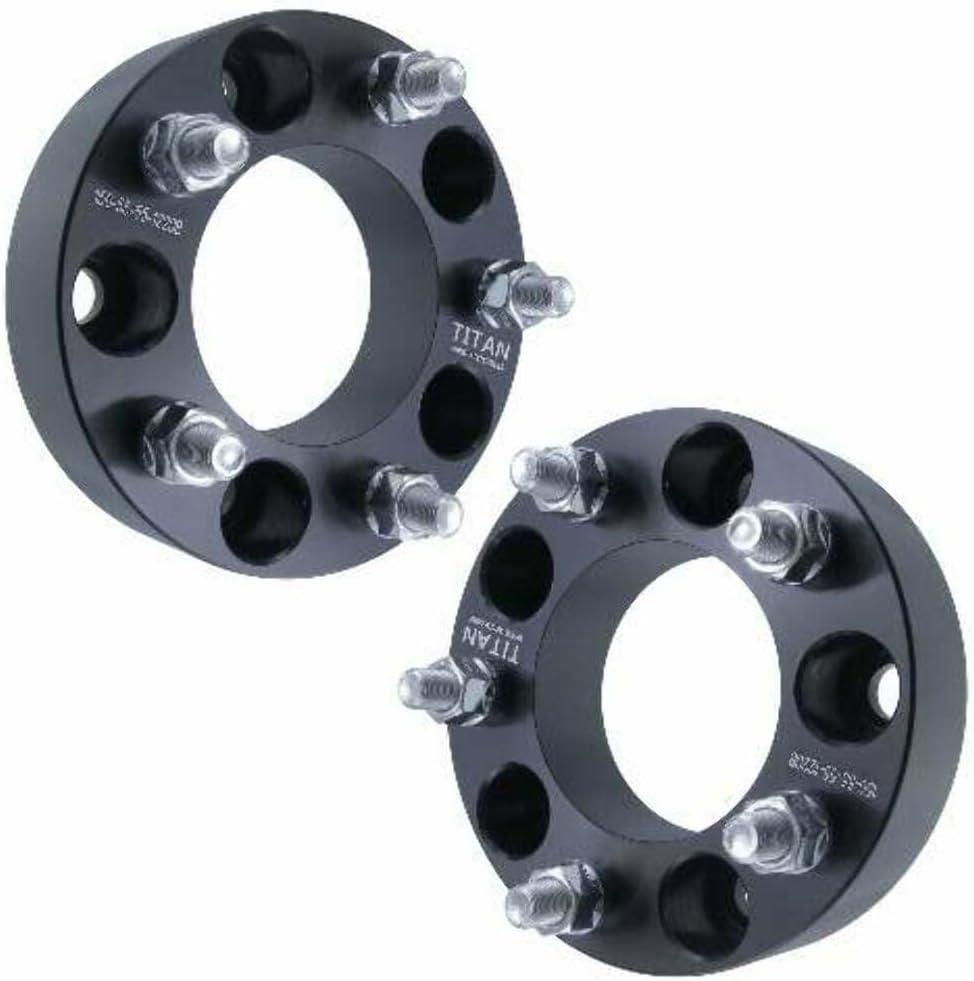1.5" 5x5 Wheel Spacers - Fits Chevy Fits GMC 1500 2wd 5 Lug Yukon Blazer Tahoe - 1.5 Inch (38mm), 5x127, 14x1.5 Studs - Pair of 2 - Black