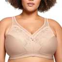 Glamorise Women's Full Figure Wirefree Minimizer Support Bra #1003 (42F, Caf)