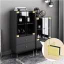 2 Pieces Hinges for Glass Cabinet Doors Replacement Glass Door Hinges Frameless Suitable for 3-5 mm / 0.1-0.19 inches Bookshelves, Display cabinets