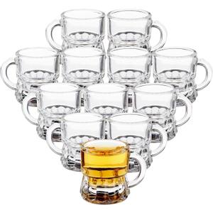 Okuna Outpost 12 Pack 1 Oz Mini Beer Mug Shot Glasses with Handles - Mini Mug Shot Glasses for Party, & Birthday (1.57 x 1.9 In)