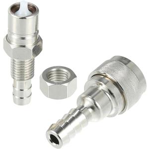 5/16" Boat Fuel Connector Male Female and Locking Nut for Tohatsu for Nissan 2/4-Stroke Outboard 5-90HP Engine/Marine Boat Motor Fuel Tank Connector/Stainless Steel / 1 Set