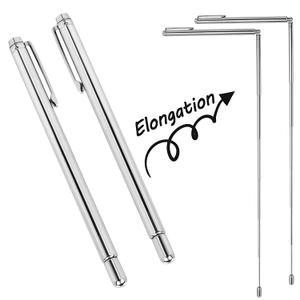 OIIKI 2PCS Dowsing Rods, Retractable divining rods, Portable Pen Shape L Rods, for Ghost Hunting Tools, Divining Water, Treasure, Buried Items Etc (Silver)