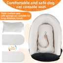 Dog Car Seat for Small Dogs Adjustable Portable Center Console Dog Car Seat Removable Cat Booster Cars Seats - Safety Belt with Cushion Anti-Collapse for Puppy Kitten Up to 15 Lb