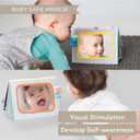 A Set of 2 Tummy Time Toys High Contrast Book Crinkle Books for Babies Infant Tummy-time Soft Crinkle Activity Book with Huge Baby Safe Mirror, 3D Activities, Textures and a Soft Baby Teether