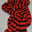 MANZI Striped Tights for Women Footed Stretchy Opaque Pantyhose for Halloween Xmas 2 Pairs (One Size, Black+red)