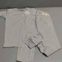 Burt's Bees Baby Unisex Baby Honeysoft 2 Pc Pajamas,Jersey Slub Short Sleeve Tee and Pant Set,Organic Cotton & Lyocell Blend (5T, Feather)