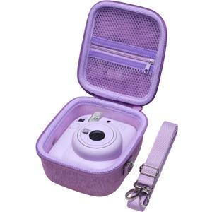 LTGEM Case Compatible with Fujifilm Instax Mini 12/11 / 10/9 / 8/7 / 7+ Instant Camera and FUJIFILM Instax Mini Instant Flim with Shoulder Strap, Purple(Case Only)