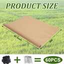50 x 4 Ft Biodegradable Paper Weed Barrier Garden Paper Weed Barrier with U-Shaped Ground Nails Biodegradable Landscape Fabric Garden Mulch Rolls for Weeds Outdoor Lawn
