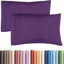 King Pillow Cases Set of 2 - Ultra Soft Hotel Quality Pillowcase Covers - Comfy, Cozy & Wrinkle Free - Shrinkage, Stain and Fade Resistant - Machine Washable Pillow Protectors - 2 Piece Set - Purple