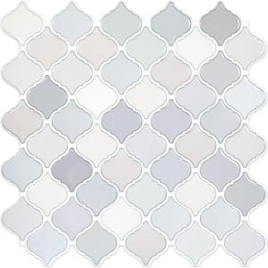 STICKGOO Arabesque Peel and Stick Backsplash, 12'X12' Self Adhesive Wall Tile (Thicker Design, Light Tones)