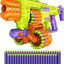 DART ZONE Savage Spin Semi-Auto Foam Dart Blaster 45-Dart Triple-Drum Motorized Foam Dart Gun NERF Dart Compatible Soft Bullet Toy Gun for Kids w. 90 Darts AKA Adventure Force Gun 80 ft Range, 21.65 inches