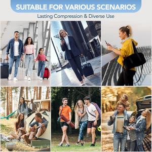 Compression Bags for Travel- Travel Essentials 10 Pack Space Saver Bags No Vacuum or Pump Needed Vacuum Storage for Clothing- Home Packing Organizers Blue