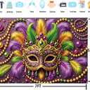 7x5ft Mardi Gras Backdrop Carnival Masquerade Mask Photography Background Mardi Gras Birthday Party Decorations Photo Studio Props (7x5FT210x150cm)