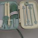 Momcozy Bottle Brush Set - Baby Bottle Cleaner Kit with Silicone Brush, Nipple Brush, Straw Brush, Soap Dispenser, Drying Rack - 7 in 1 Bottle Cleaning Tool for Home and Travel, Green